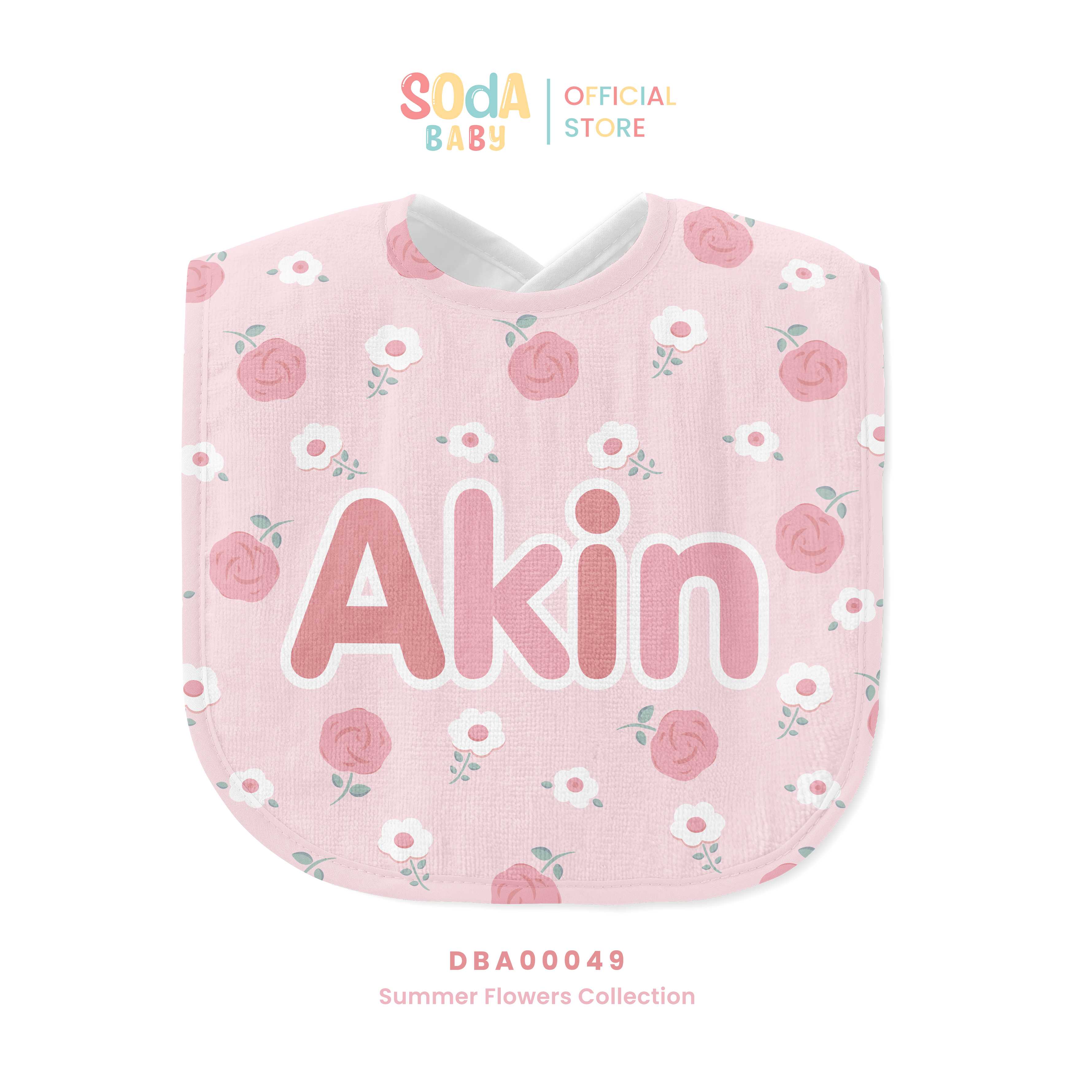 ผ้าซับน้ำลาย Baby Bib ลาย Pink Rose รหัส DBA00049 🌼🌸 #SummerFlowers #SOdAbaby