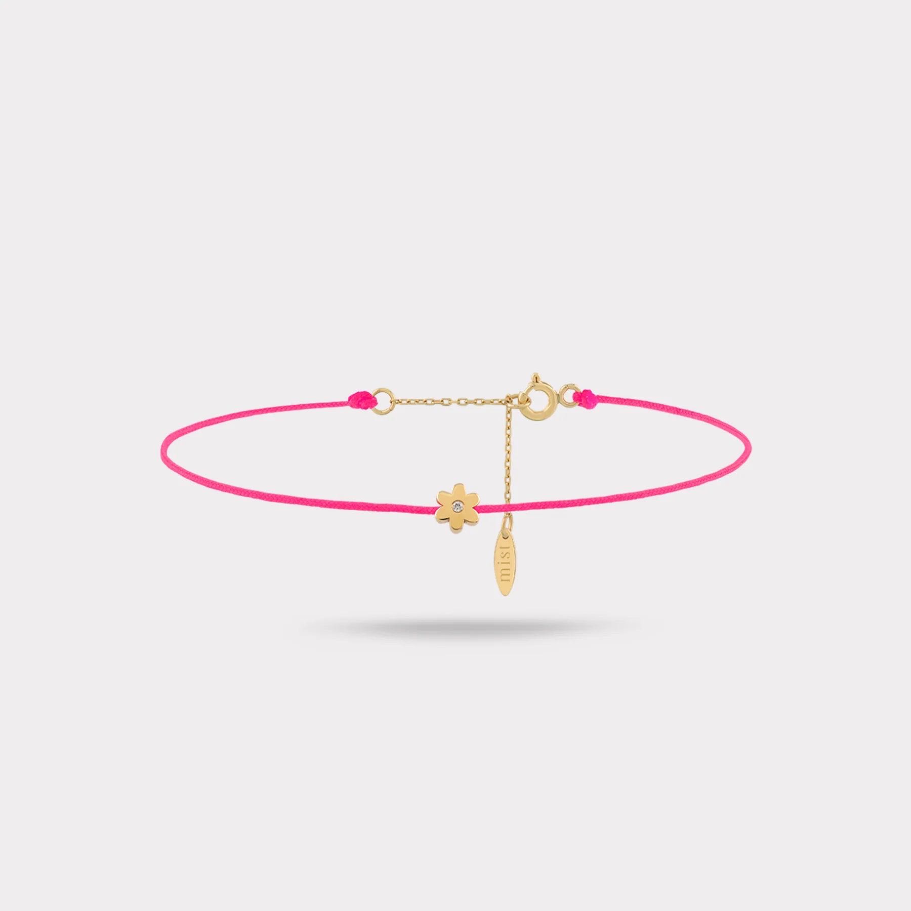 BRACELET - Gold Flower Pink