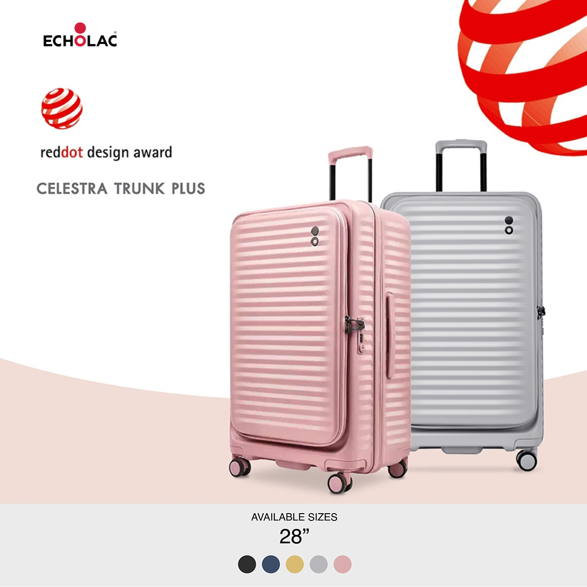 Echolac  กระเป๋าเดินทางทรงสูง เปิดฝาหน้า รุ่นทรังค์พลัส  (Trunk Plus  PC183KF)