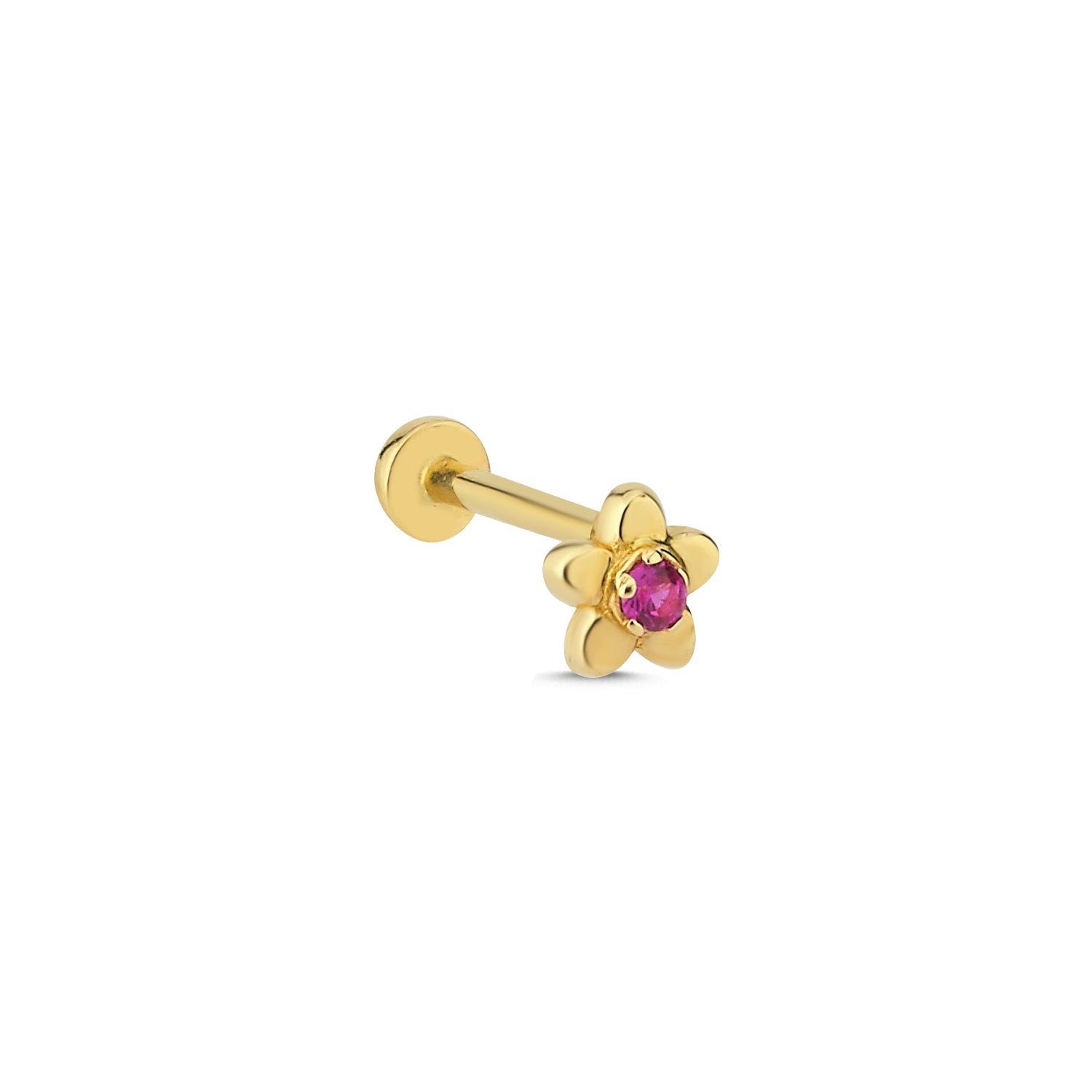 PIERCING EARRING - Daisy Pink