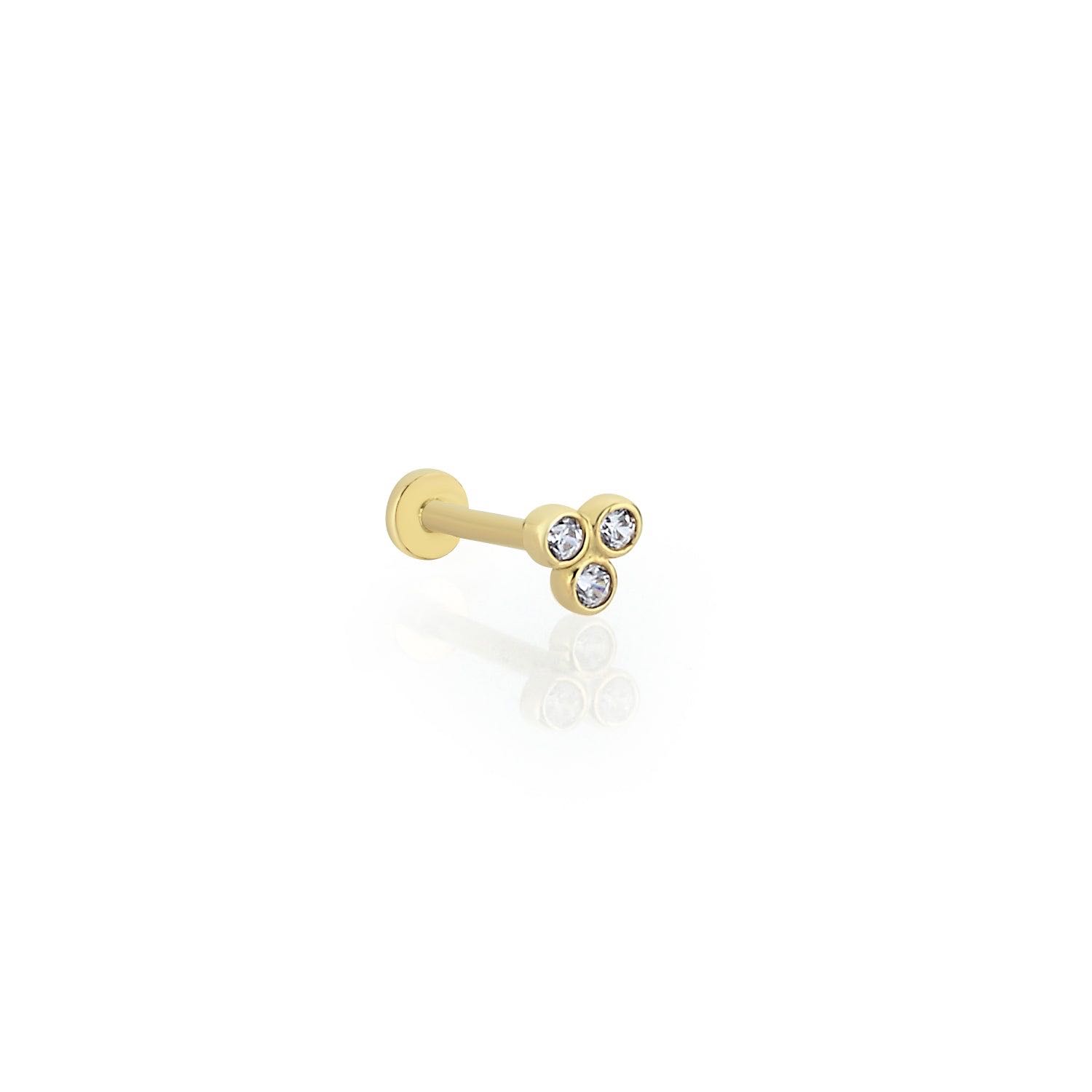 PIERCING EARRING - Tripple Diamond