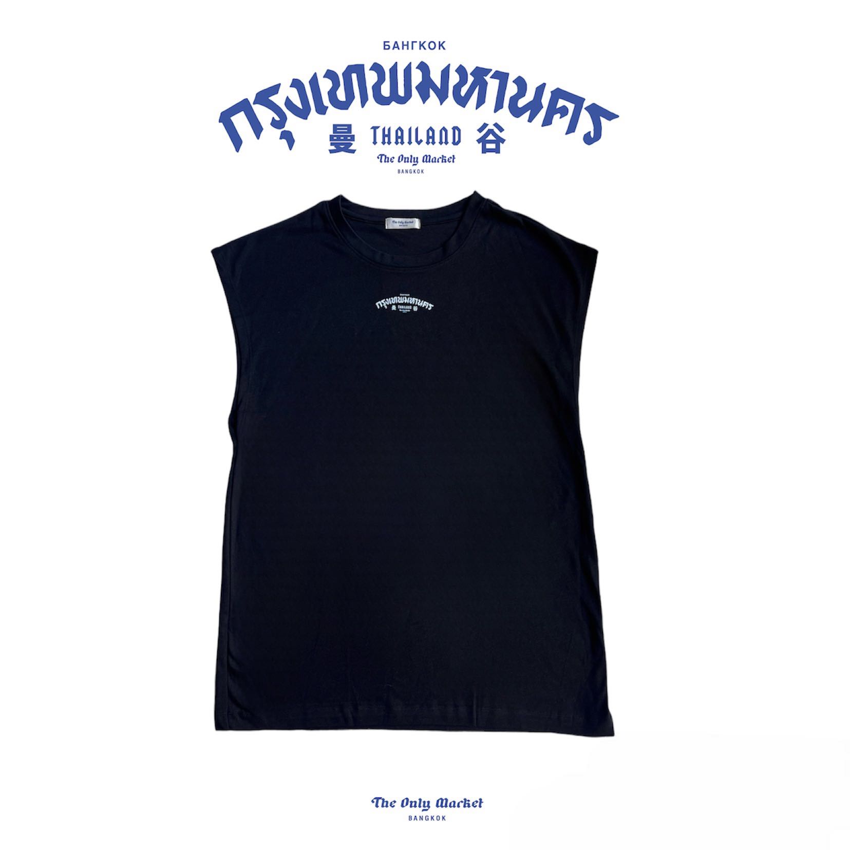 Bangkok tiny Toptank in Black แขนกุด