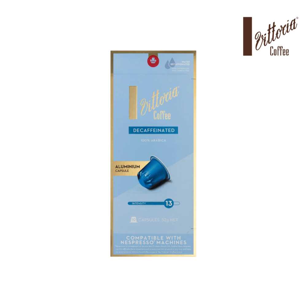 กาแฟแคปซูล Nespresso Vittoria Coffee Aluminium Capsules รส Decaffeinated