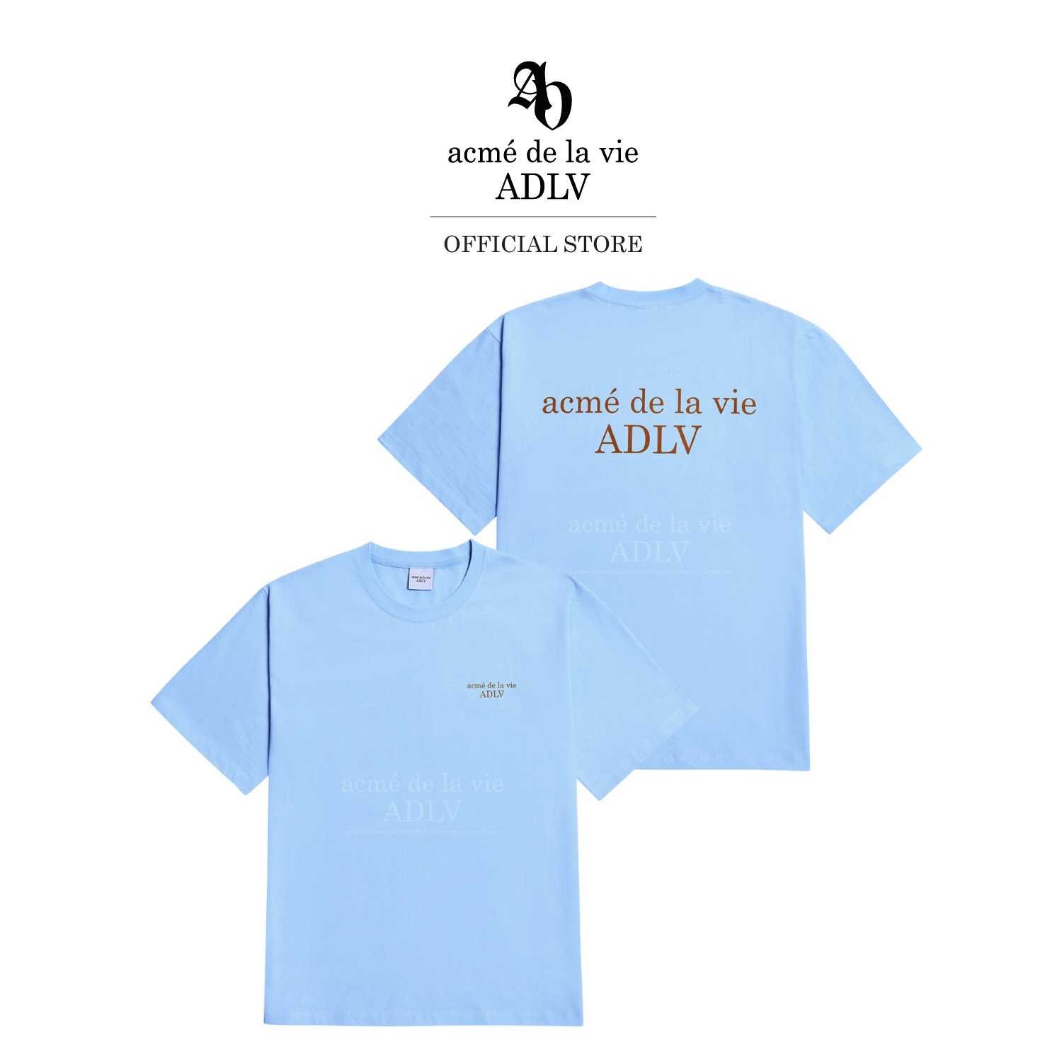 ADLV [acme de la vie] เสื้อยืด Oversize รุ่น  Basic Short Sleeve T-Shirt 2 Sky Blue Blue