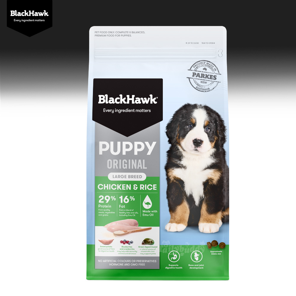 BlackHawk (Original) Dog Large Breed puppy อาหารลูกสุนัขพันธุ์ใหญ่ สูตรไก่และข้าว (10kg, 20kg)