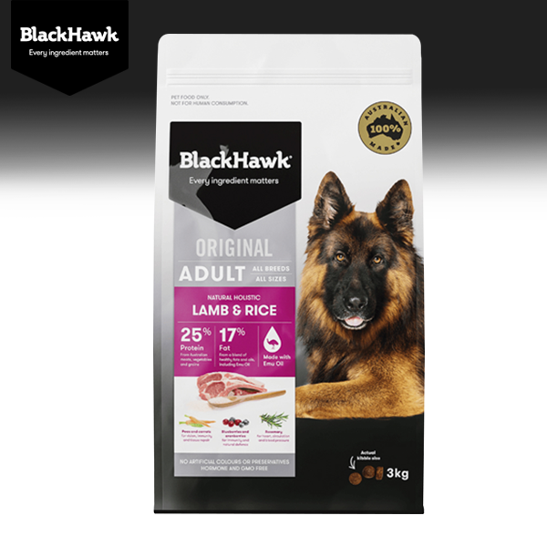 BlackHawk (Original) Lamb & Rice อาหารสุนัขโฮลิสติก สูตรเนื้อแกะและข้าว เสริมภูมิต้านทาน บำรุงผิวหนั