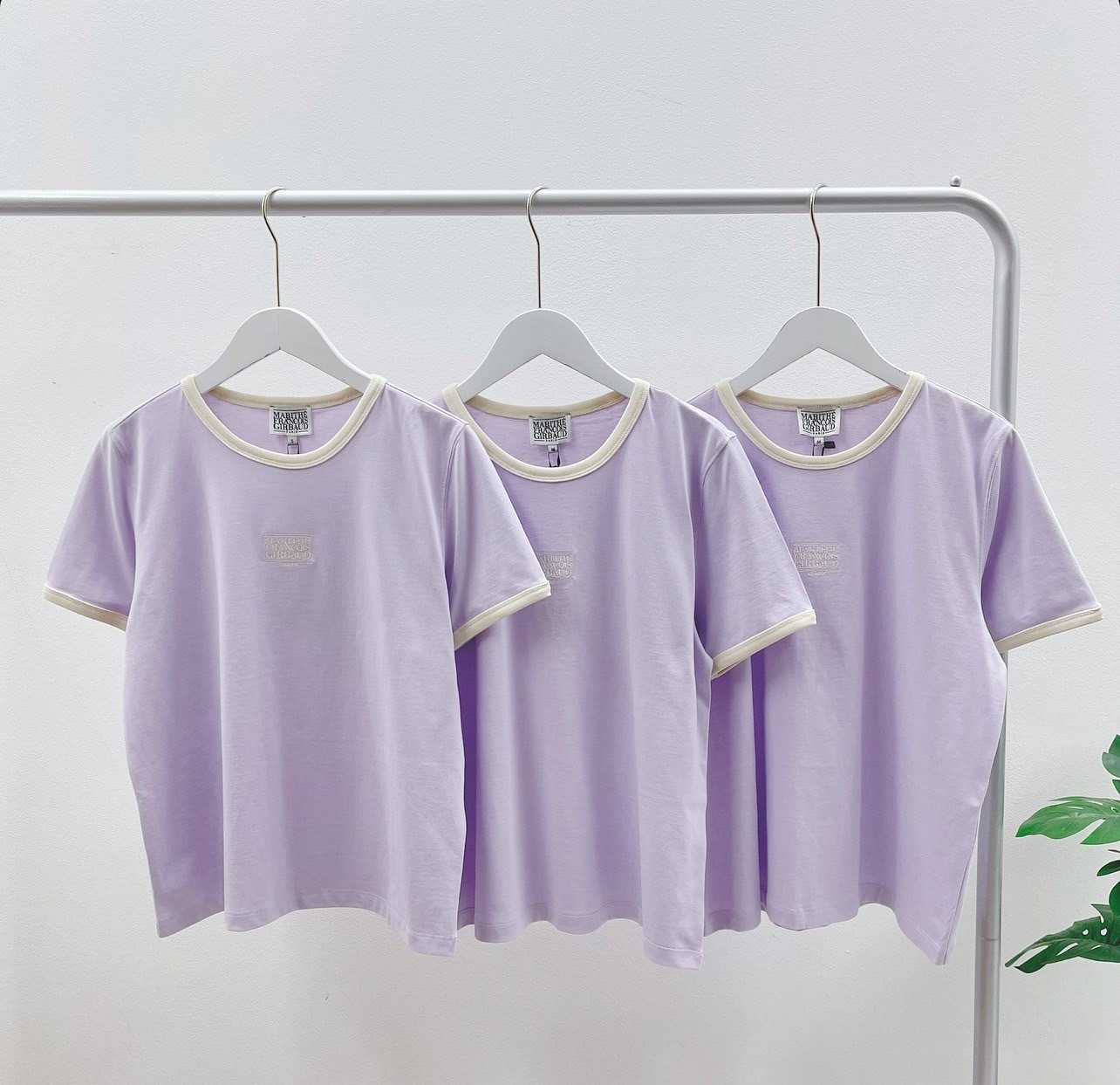 Marithe classic logo ringer tee ( Light purple)