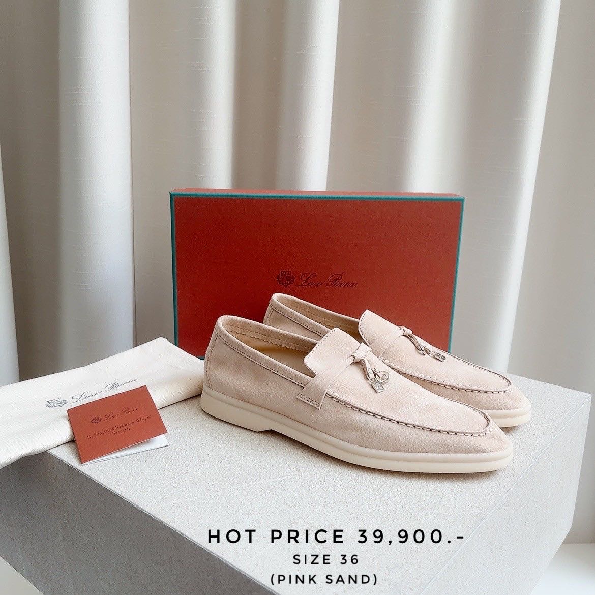 LORO PIANA Loafer suede - Pink sand