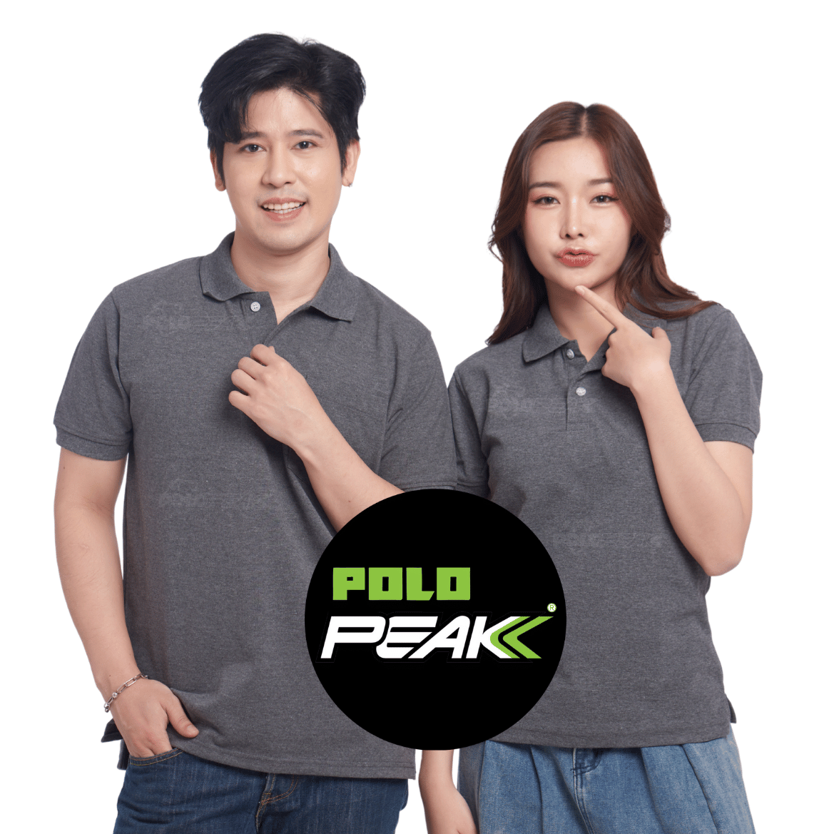 เสื้อโปโลสีท็อปดายดำล้วน