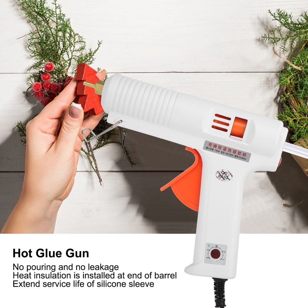  ปืนกาวร้อนใหญ่ ปรับอุณหภูมิได้ Diy 150W Ac100-240V สีขาว