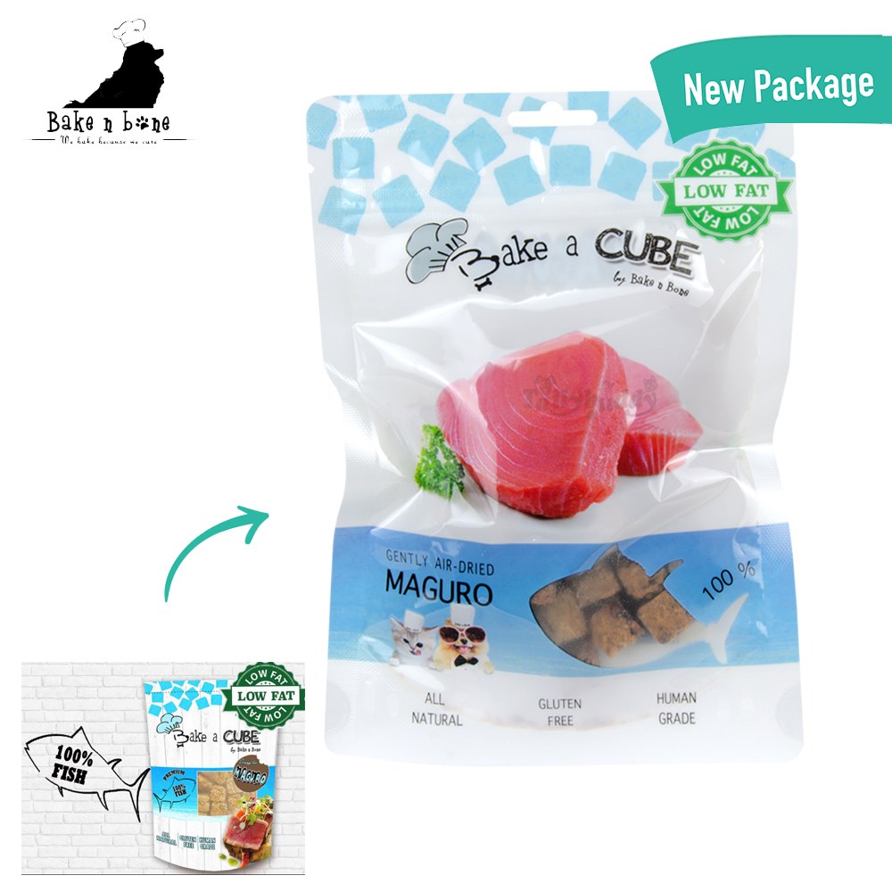 Bake a Cube by Bake n Bone 100% maguro fish ขนมสุนัขเกรดพรีเมียมแบบลูกเต๋า รสเนื้อปลามากุโร่ (ทูน่า)