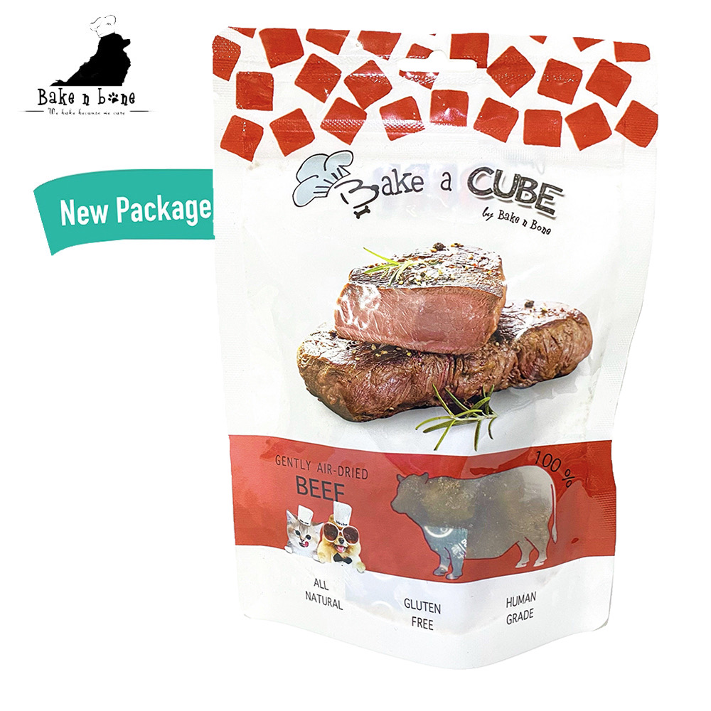 Bake a Cube by Bake n Bone - ขนมสุนัขเกรดพรีเมียม เนื้อวัวแท้อบแห้ง ลูกเต๋า (60g.)