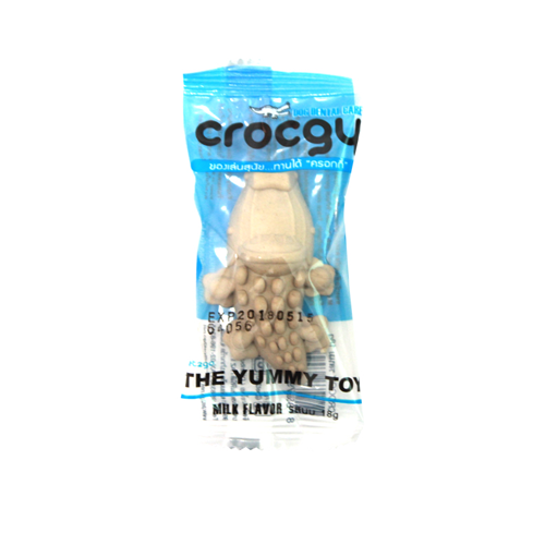 Crocgy Milk ครอกกี้ ขนมขัดฟันสุนัขรูปทรงจระเข้ รสนม (18g, 63g)