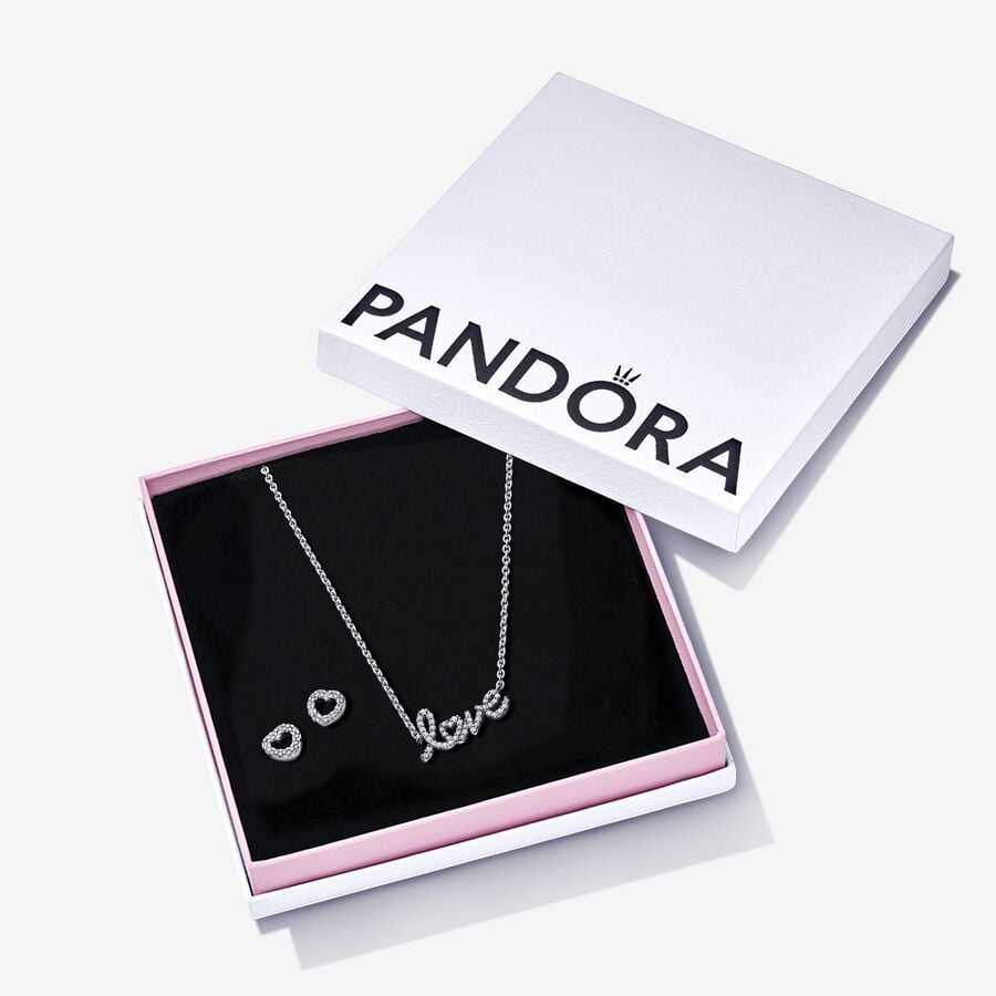 Love Necklace & Earrings Gift Set