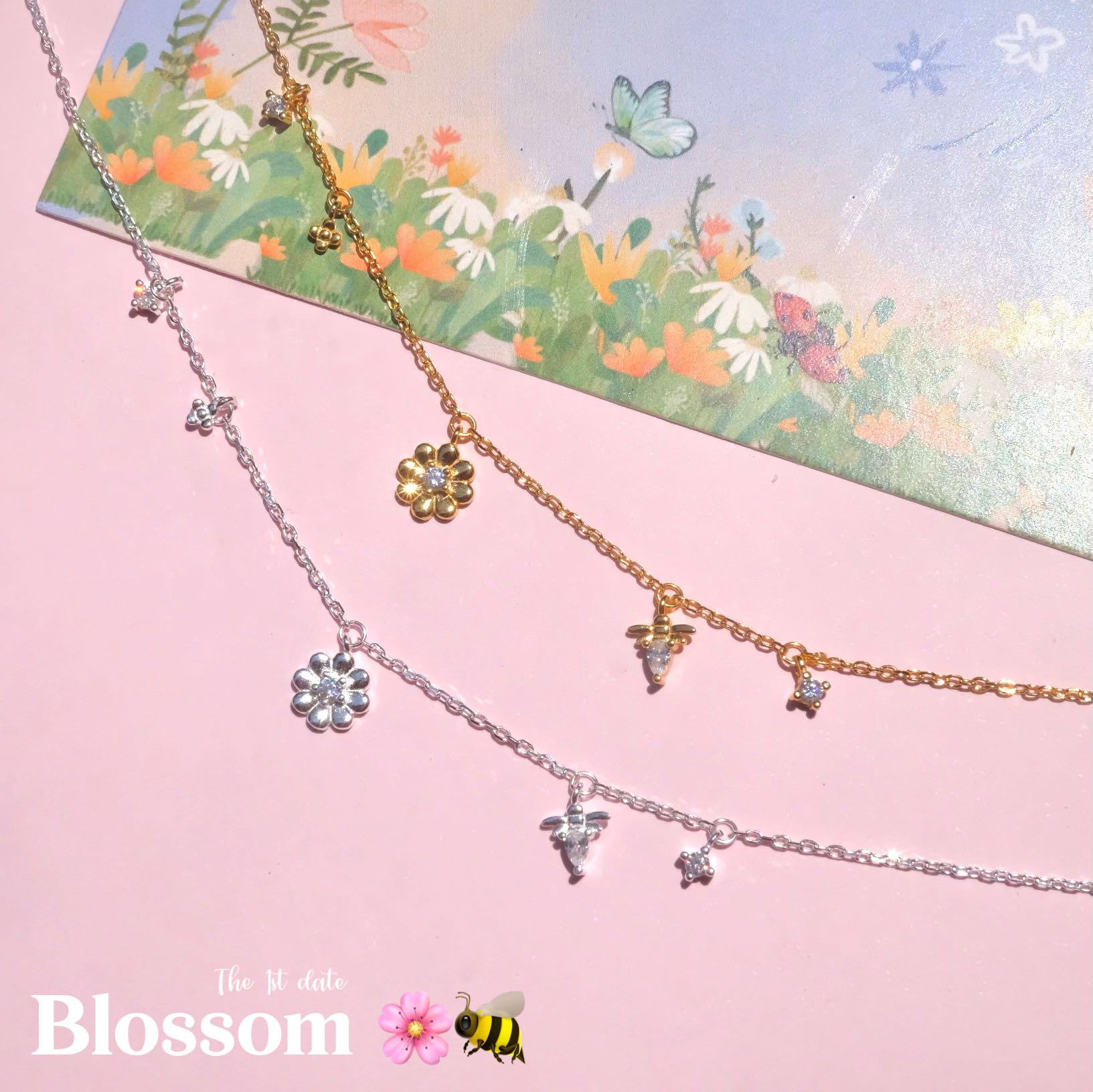 สร้อยคอรุ่น blossom 🌸🐝-เงินแท้ s925