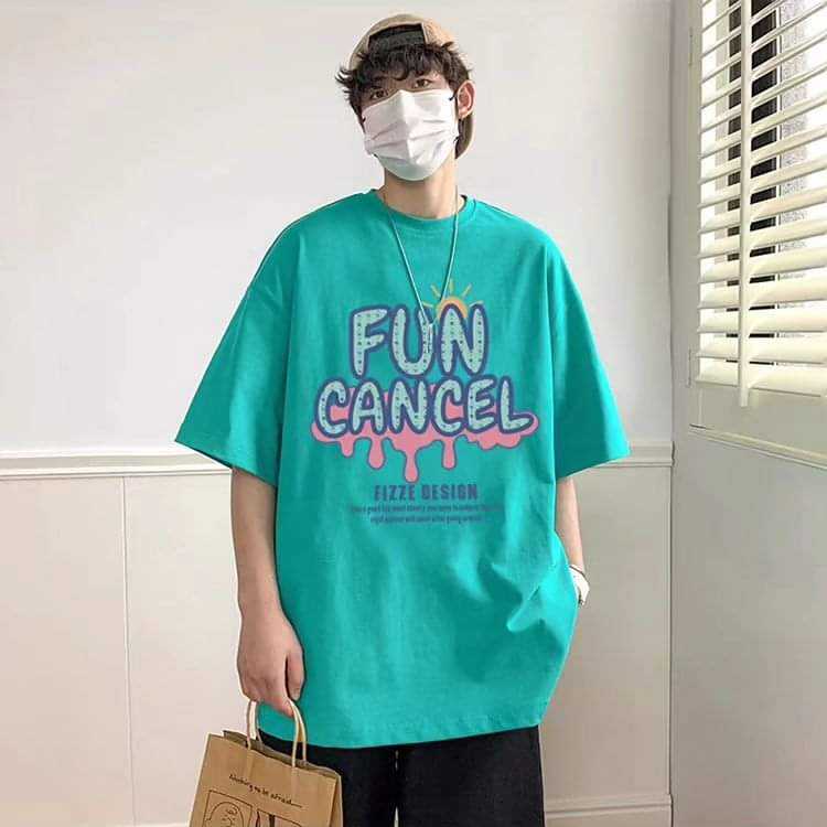 Pre-order   เสื้อยืดโอเวอร์ไซส์ สไตล์ฮิปฮอป ลาย Fun Cancel ดูคูลมากๆ ผ้ายืดนุ่มเนื้อดี ไม่บาง ใสสบาย