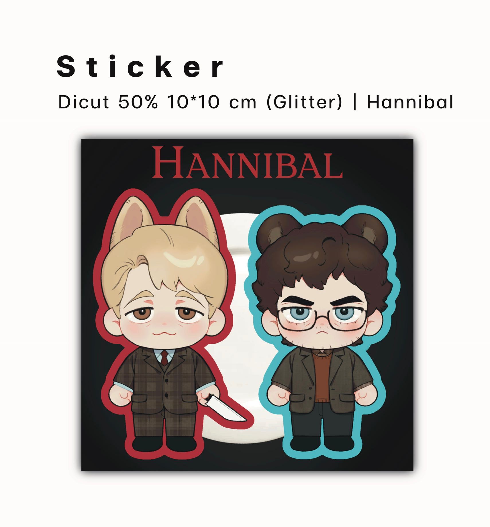 STICKER SHEET DICUT 50% (GLITTER) | HANNIBAL