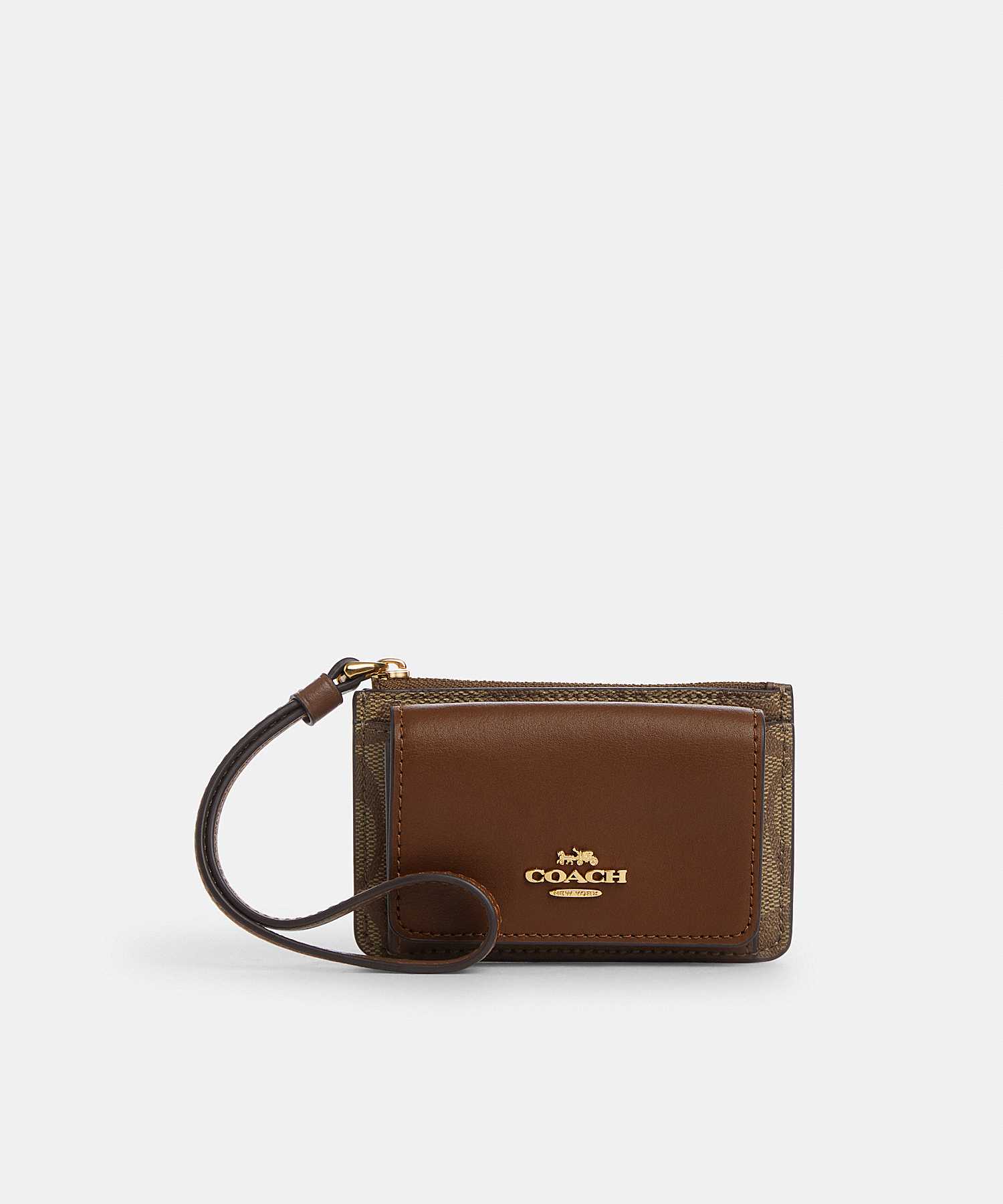 COACH WRISTLET CARD CASE IN SIGNATURE CANVAS CP433 IME74