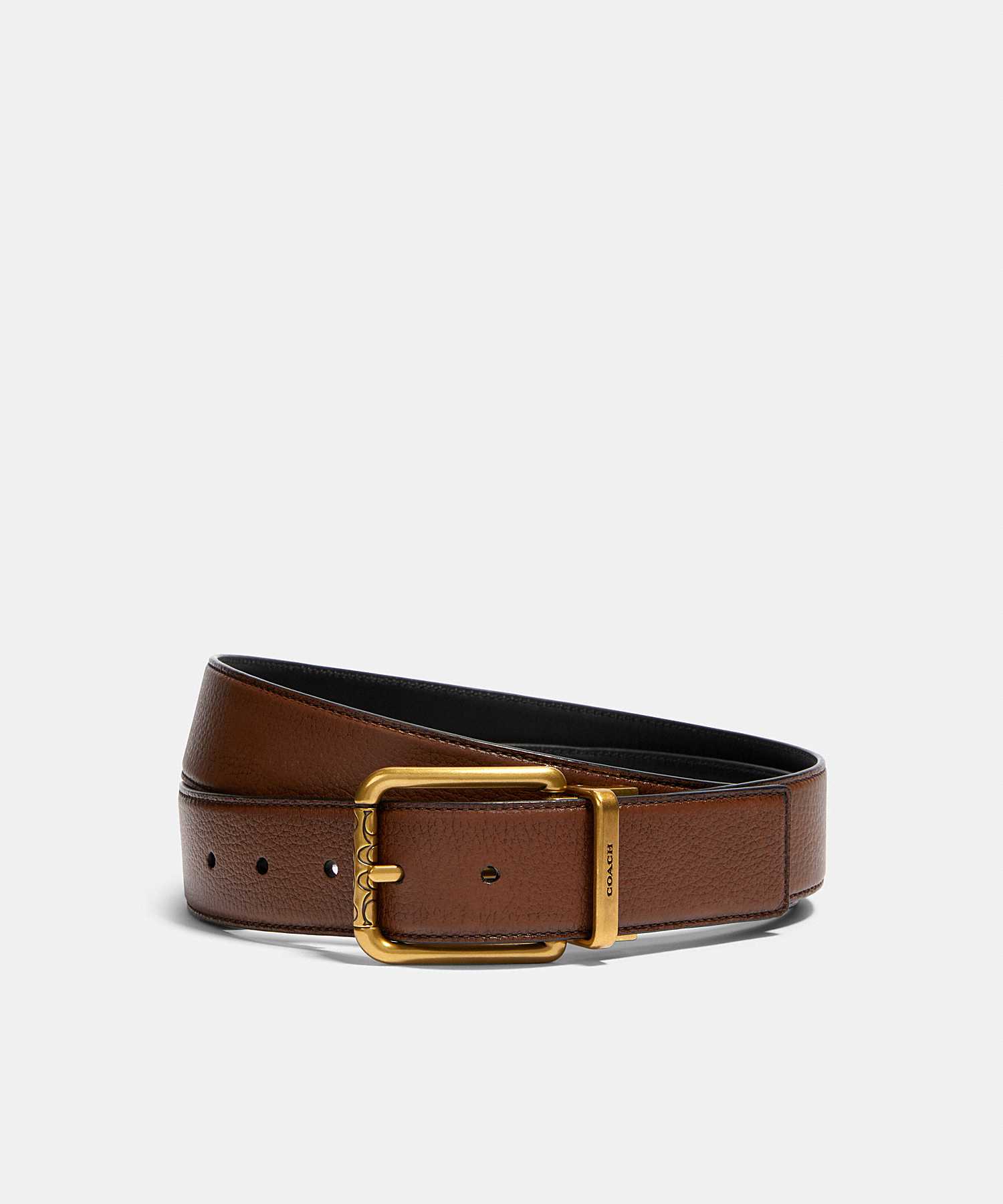 COACH SQUARE ROLLER BUCKLE CUT-TO-SIZE REVERSIBLE BELT, 38MM CQ015 ABFD2