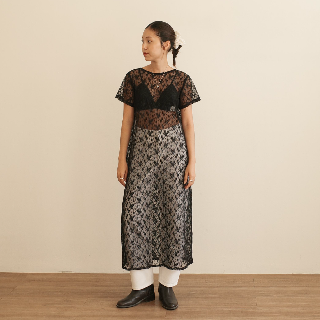 PICA LACE DRESS (black forest)