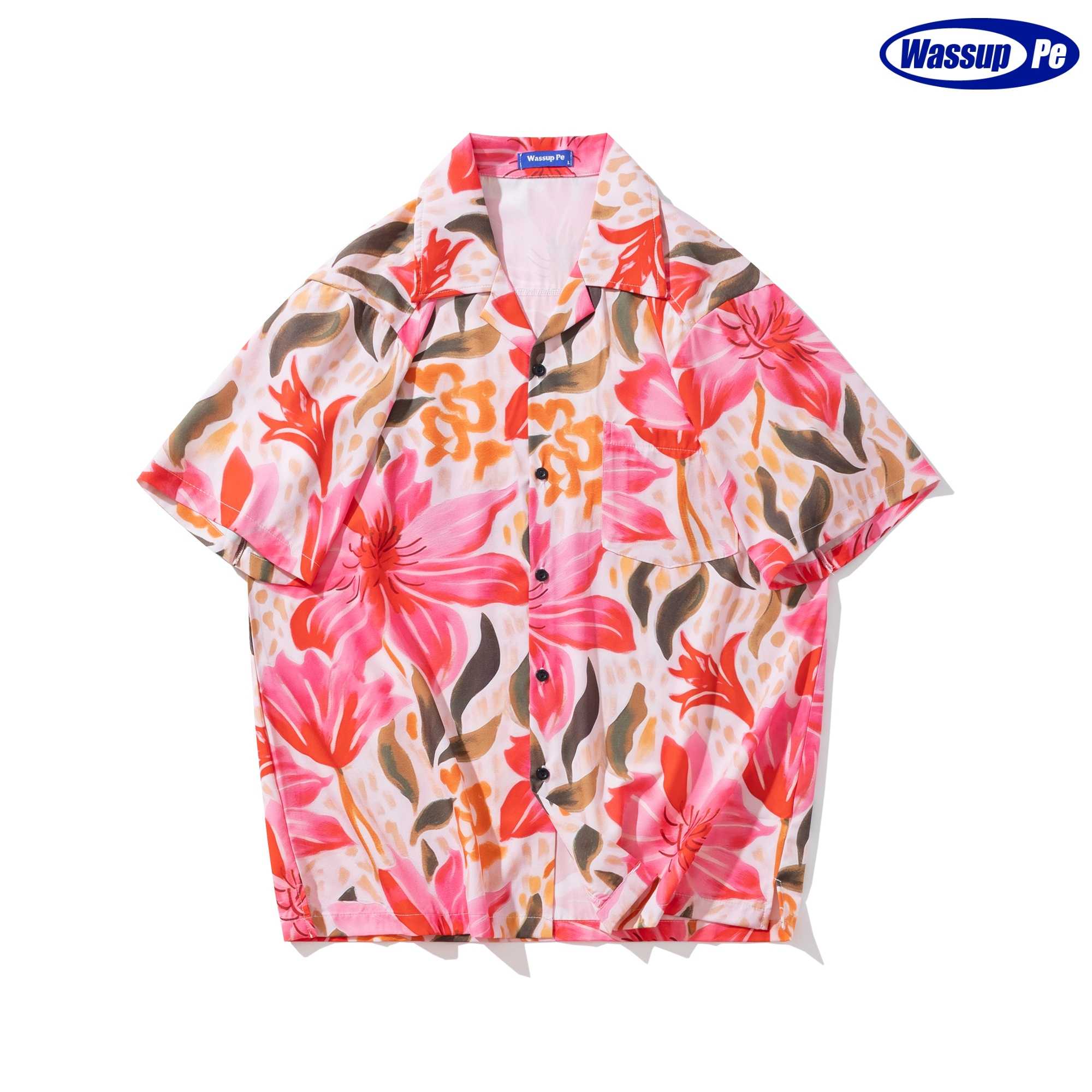 เสื้อเชิ้ตฮาวาย คอปกเชิ้ต  Wassup pe / ลายหวานเย็น  A039