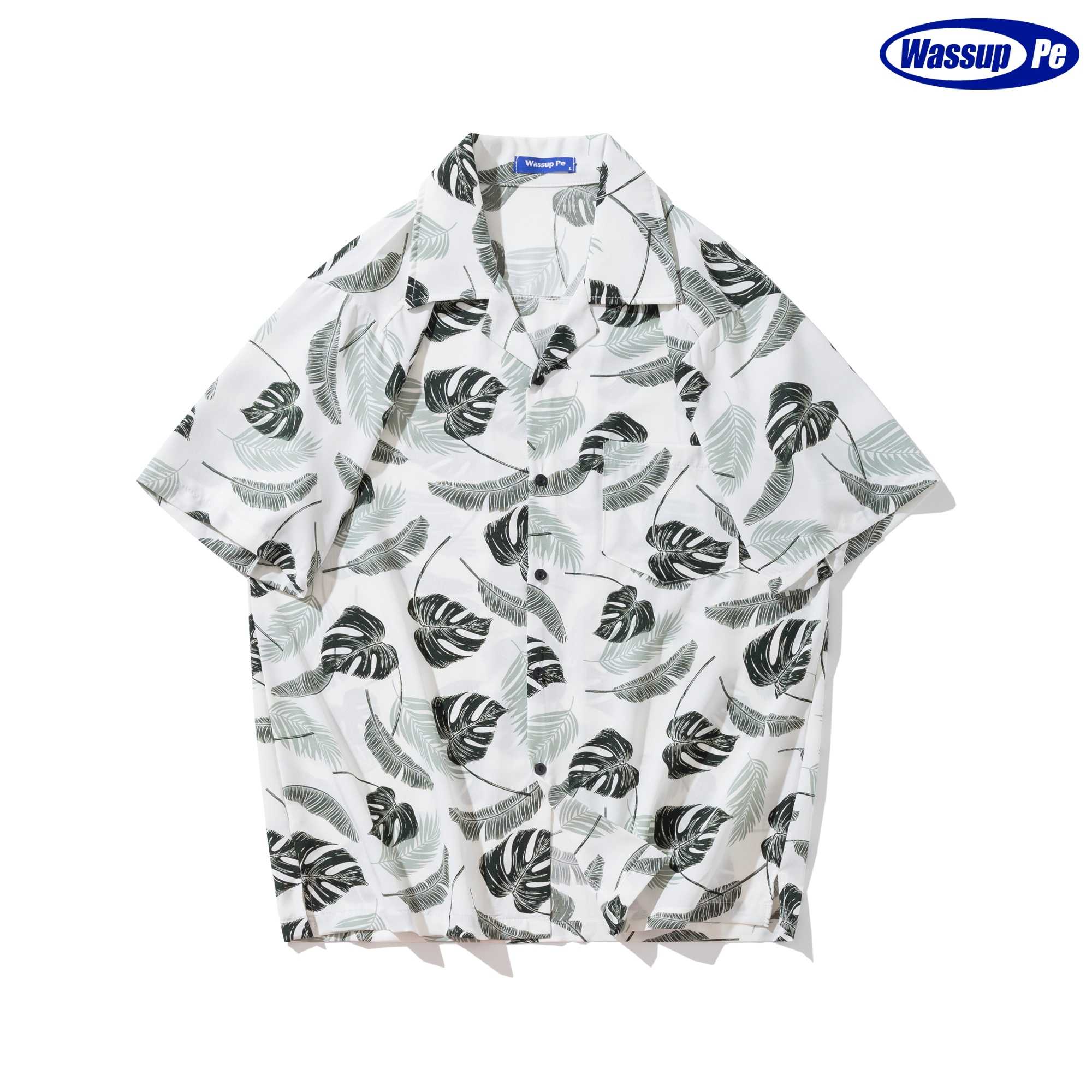 Wassup pe เสื้อฮาวาย ผ้าไหมอิตาลี ลาย A040