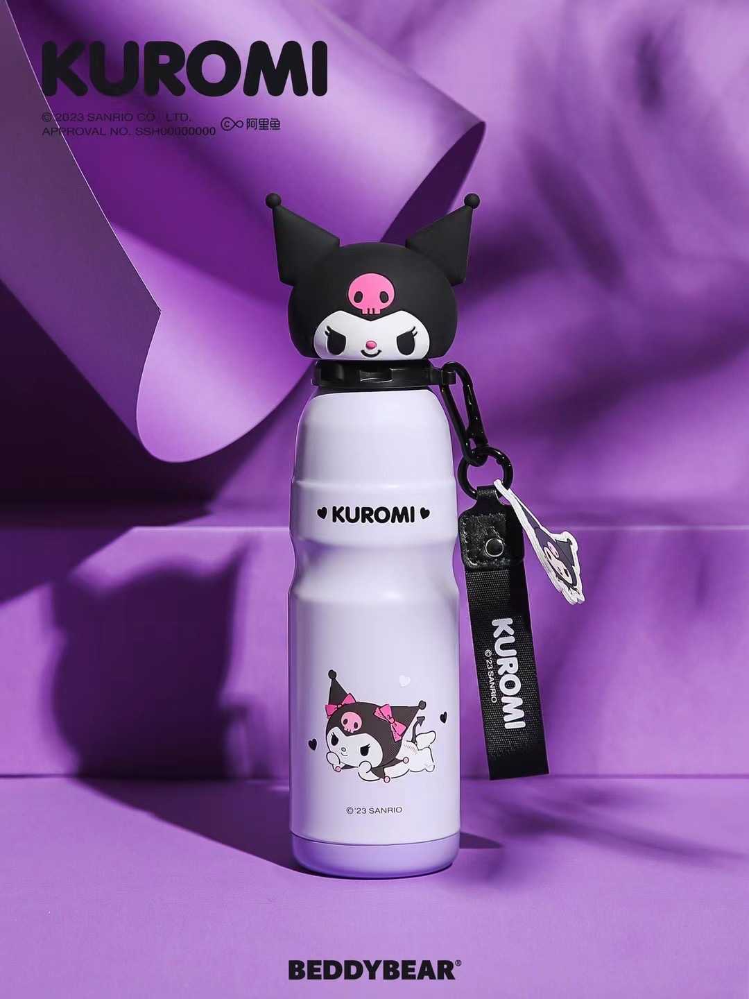 BeddyBearXKuromi เบ็ดดี้แบร์ ขวดน้ำสูญญากาศ ยกดื่ม เก็บอุณหภูมิ ร้อน/เย็น  BBA004D-011KR 600 ml.