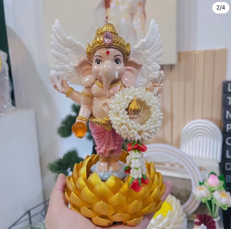 องค์พิฆเนศ+ฐานบัว+มาลัย