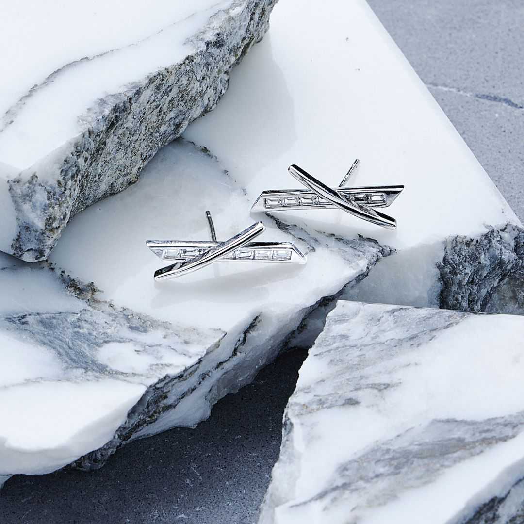 Luxuriate Long Cross Stud Earring