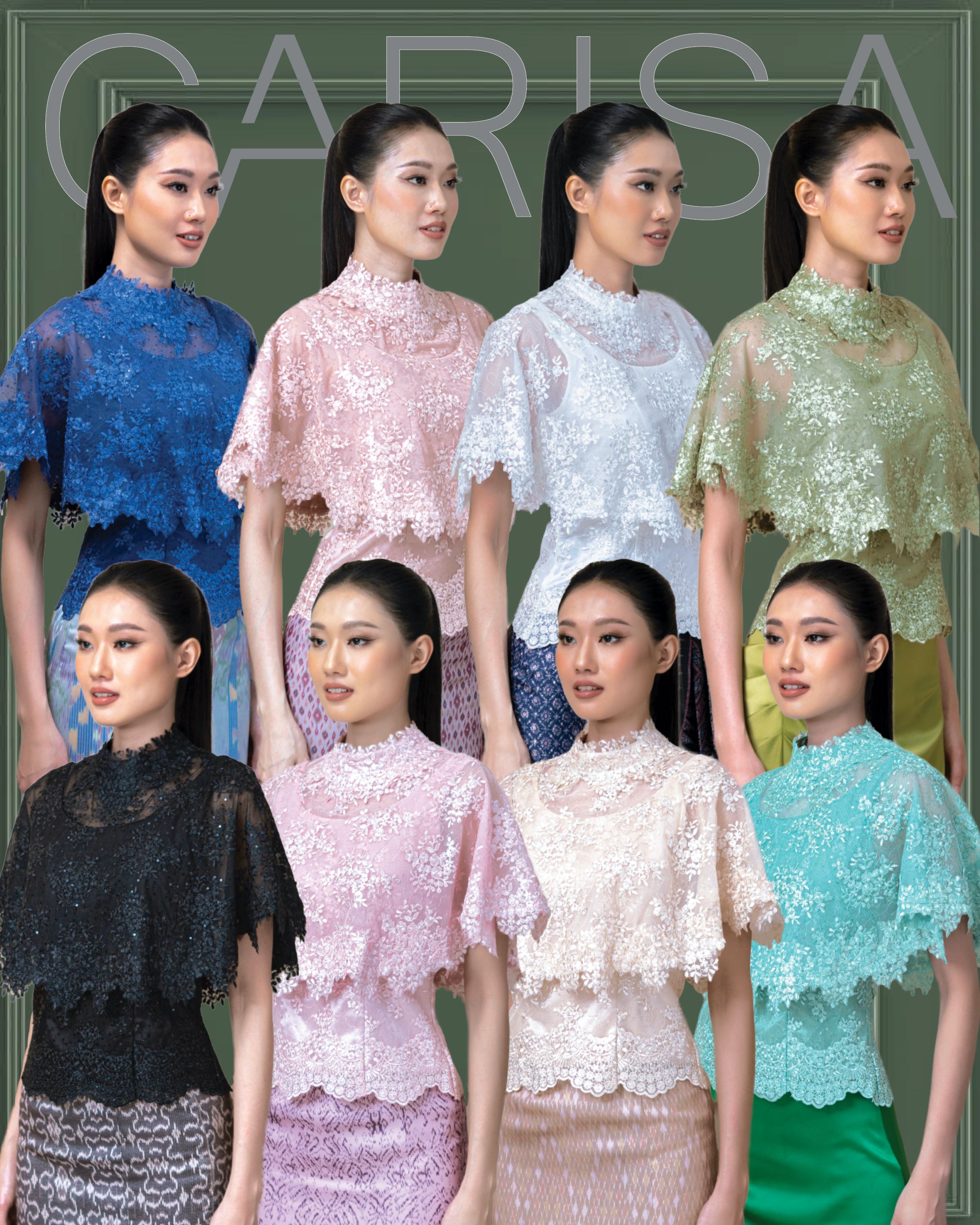 Carisa เสื้อลูกไม้แบบใหม่ งานเกรดพรีเมี่ยม ทรงสวย เป๊ะ เหมือนสั่งตัด ทรงระบาย มี 15 สี [4338]