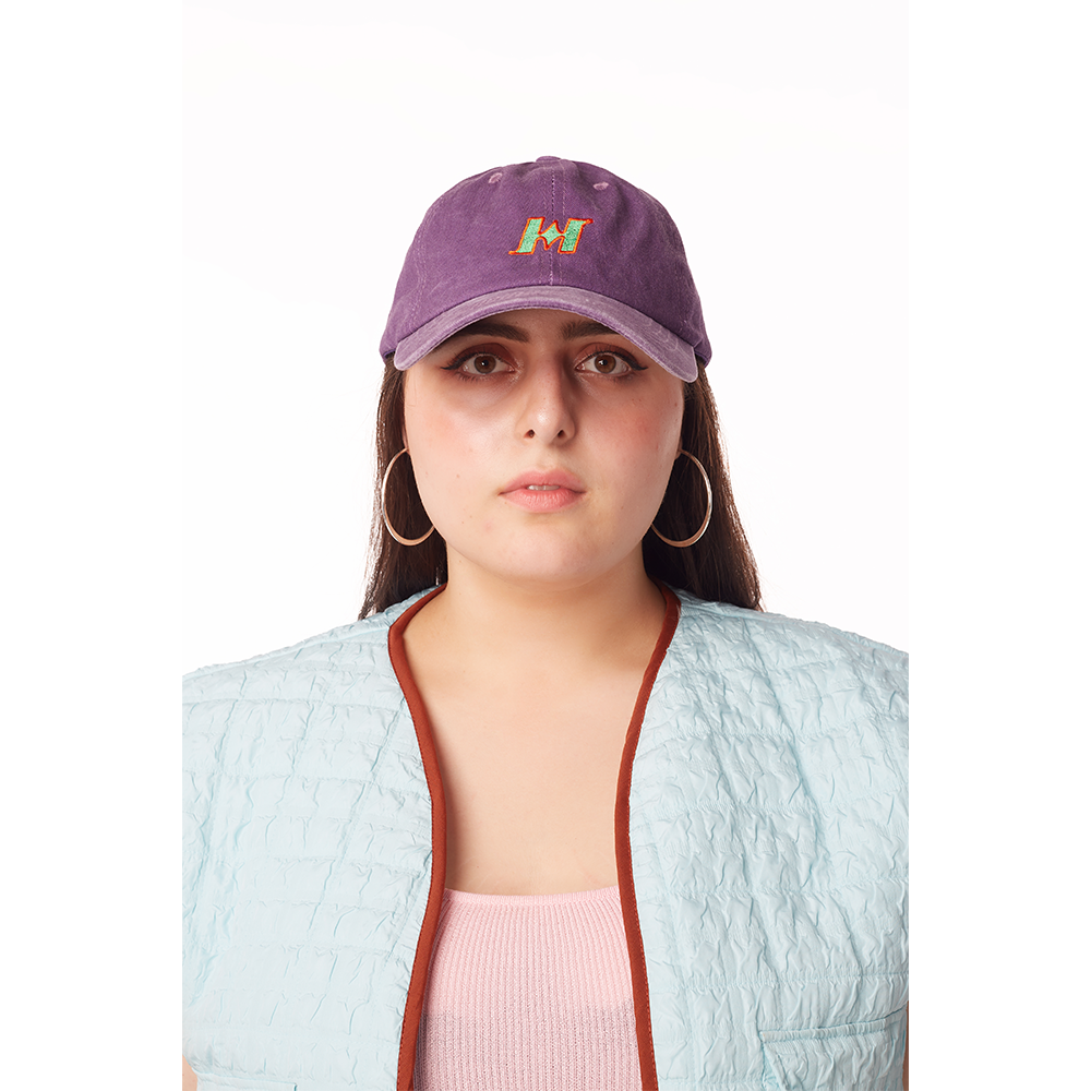 (50% OFF DEFECT) Sun-bleached logo cap in Grape purple