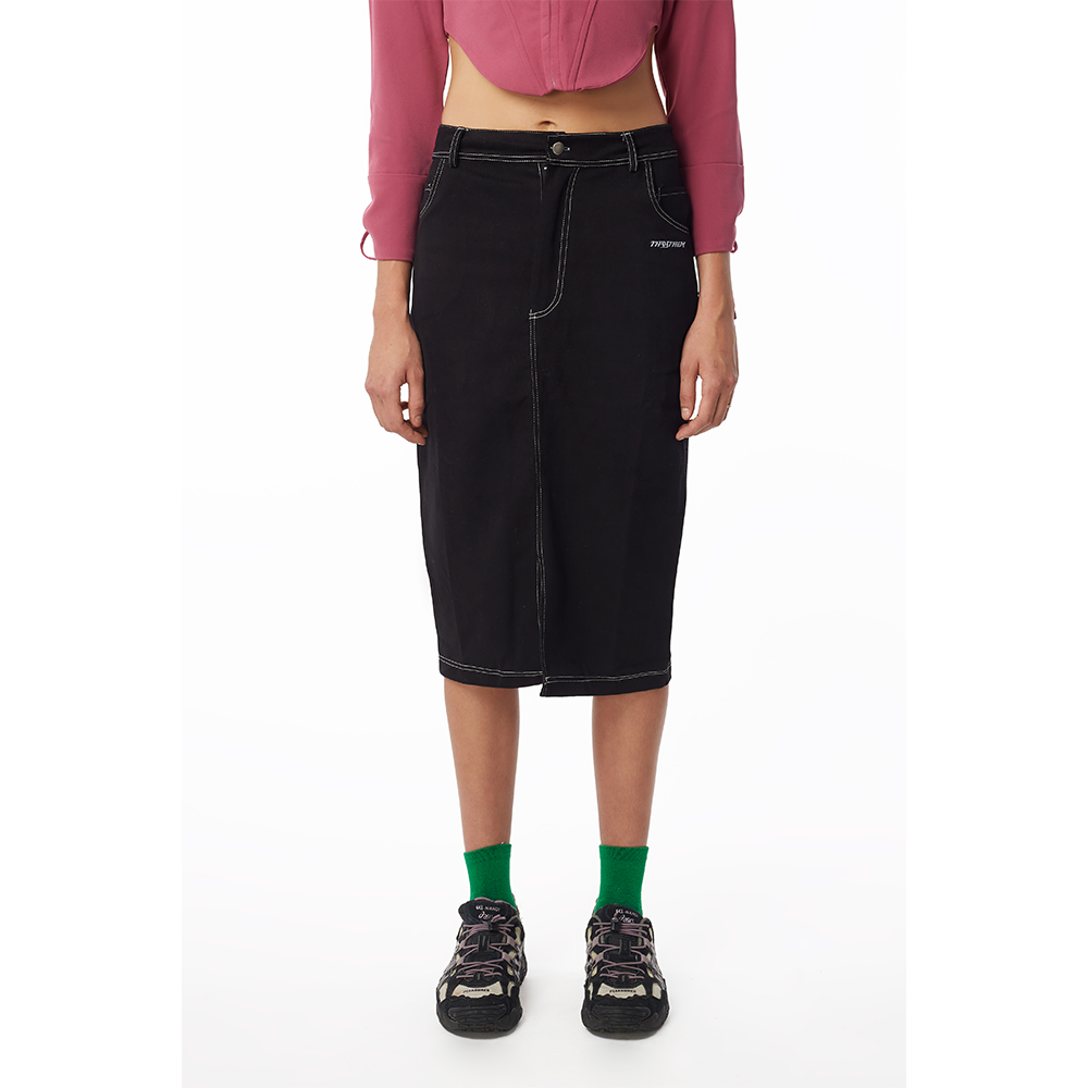 (50% OFF DEFECT) Downtown Denim Midi in Obsidian
