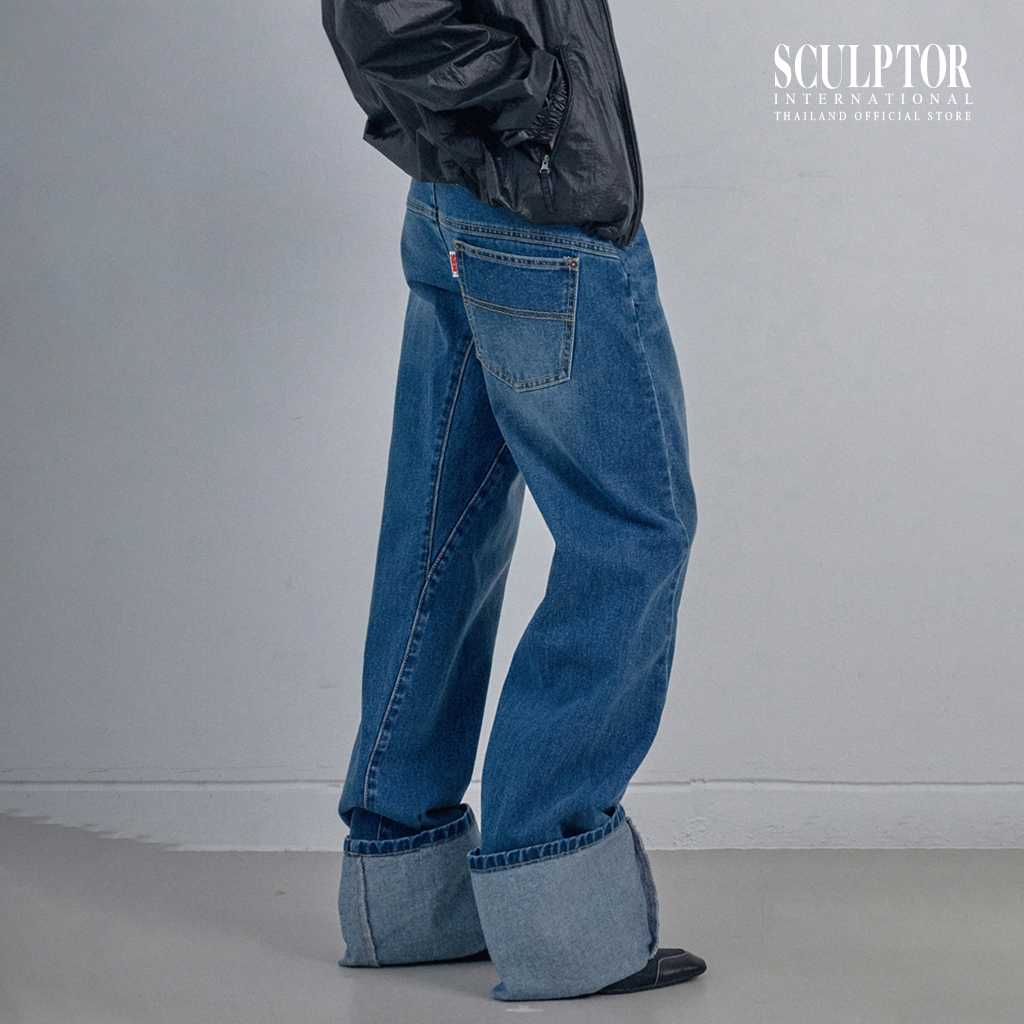 SCULPTOR® กางเกง Applique Roll-Up Denim