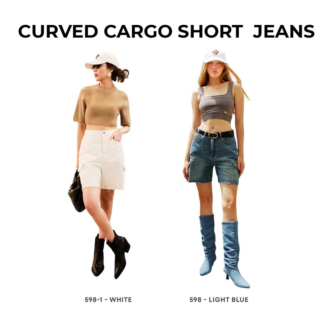 Curved cargo shorts jeans - 598,5981